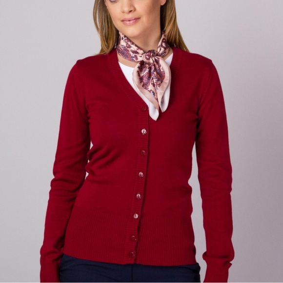 NWOT Geoffrey Beene Classic Burgundy Cardigan Sweater Size S - Picture 1 of 9